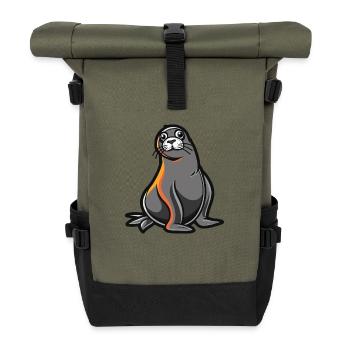 Bande dessinée du sceau - Sac à dos roll top - olive/noir - Devant
