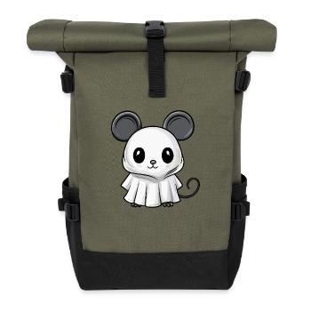 Souris Halloween Bande Dessinée Fantôme - Sac à dos roll top - olive/noir - Devant