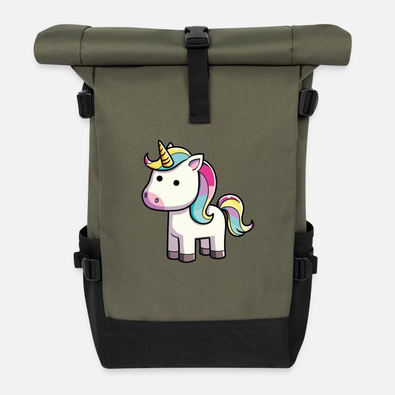 Einhorn - Rolltop Rucksack - Olive/Schwarz