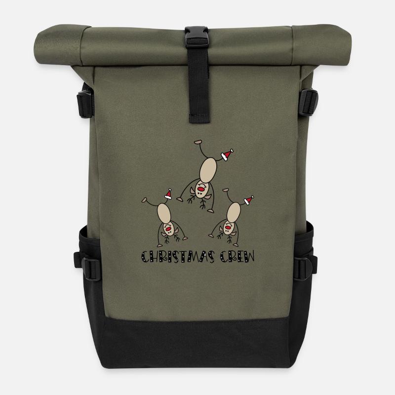 Weihnachten feiern in der Gruppe - Rolltop Rucksack - Olive/Schwarz