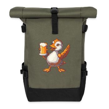 Goose Pixel Beer - Roll Top Backpack - olive/black - Front