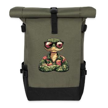 Serpent Cobra Bande Dessinée Drôle Été - Sac à dos roll top - olive/noir - Devant