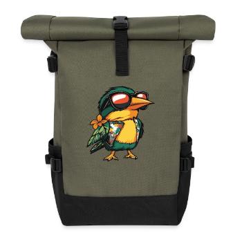 Kolibri Vogel Lustig Sommer - Rolltop Rucksack - Olive/Schwarz - Vorne
