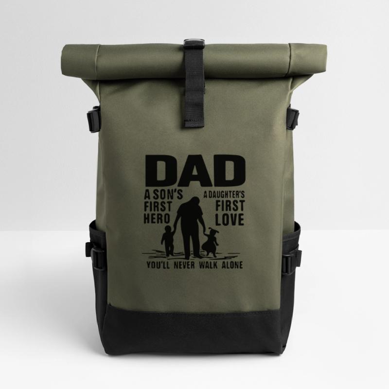 Papa, der erste Held eines Sohnes, die erste Liebe einer Tochter Rolltop Rucksack