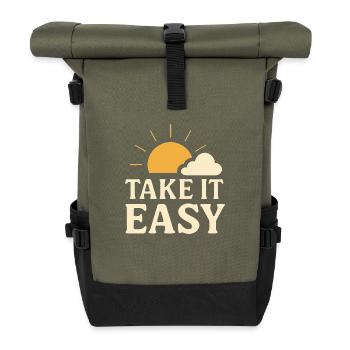Design soleil vintage Take It Easy - Sac à dos roll top - olive/noir - Devant