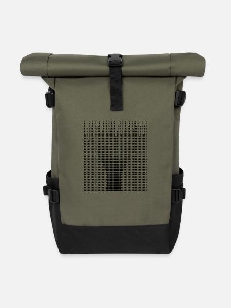Buchstabe Y - Rolltop Rucksack - Olive/Schwarz