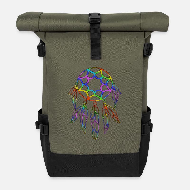 Conception du capteur de rêves - Sac à dos roll top - olive/noir