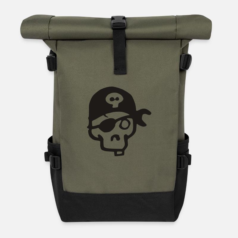 pirate - Sac à dos roll top - olive/noir