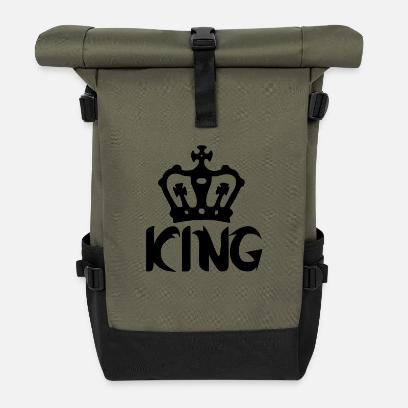 king krone - Rolltop Rucksack - Olive/Schwarz