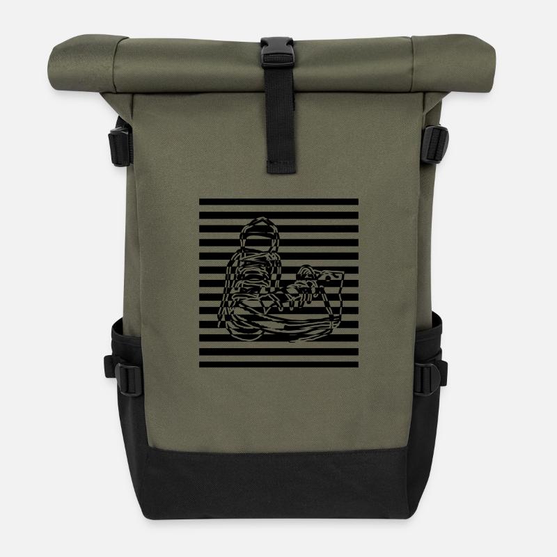 Sneaker gestreift - Roll Top Backpack - olive/black