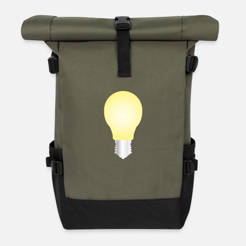 Glühbirne - Rolltop Rucksack - Olive/Schwarz