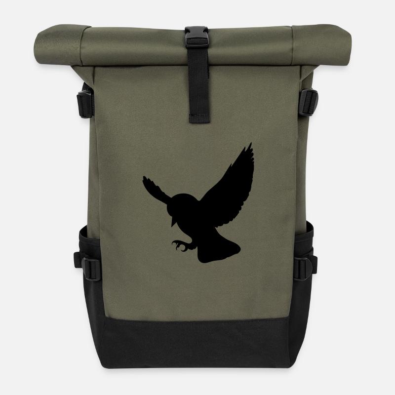 fliegender Vogel - Rolltop Rucksack - Olive/Schwarz
