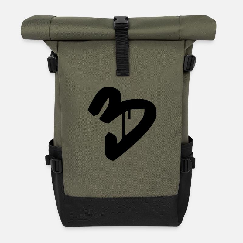 Graffiti : 3 - Roll Top Backpack - olive/black