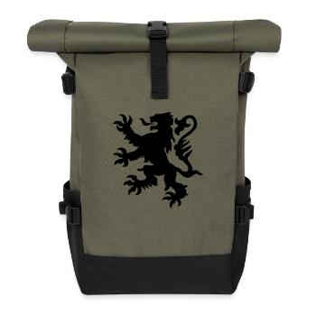 Flandern lowen - Rolltop Rucksack - Olive/Schwarz - Vorne