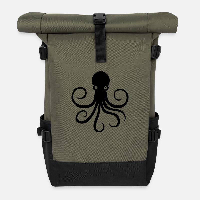 Krake - Rolltop Rucksack - Olive/Schwarz