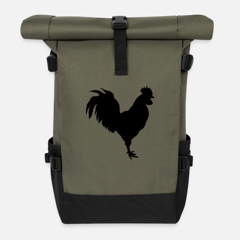 coq - Sac à dos roll top - olive/noir