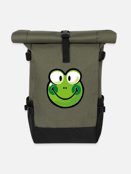 Smiley Frog - Rolltop Rucksack - Olive/Schwarz