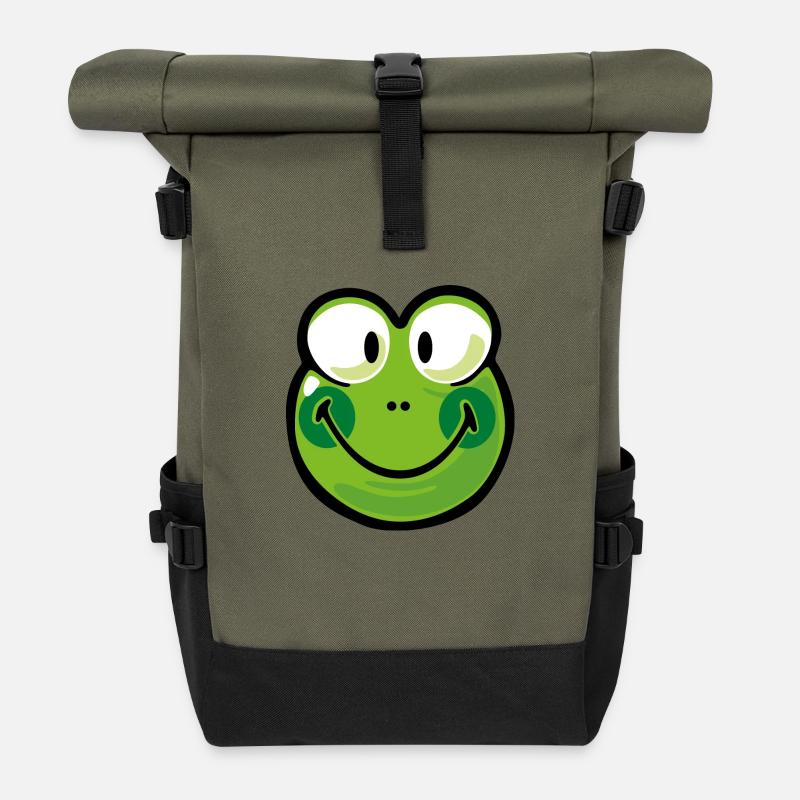 Smiley Frog - Rolltop Rucksack - Olive/Schwarz
