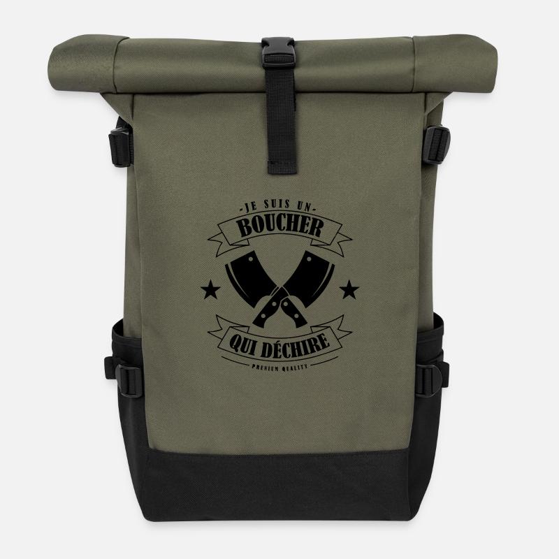 boucher qui dechire - Sac à dos roll top - olive/noir
