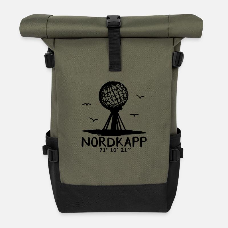 Nordkapp - Nordkap - North Cape - Rolltop Rucksack - Olive/Schwarz