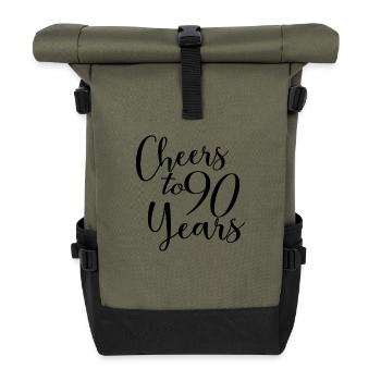 Prost auf 90 Jahre 90. Geburtstag - Rolltop Rucksack - Olive/Schwarz - Vorne