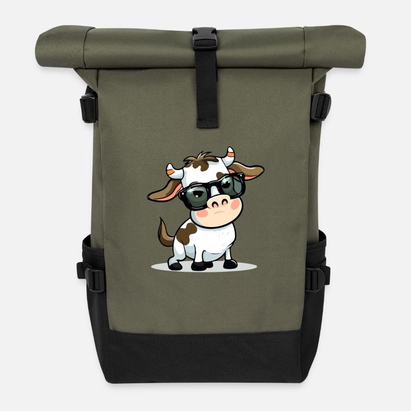Hala la vache - Sac à dos roll top - olive/noir