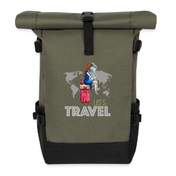 T-shirt Travel - Rolltop Rucksack - Olive/Schwarz - Vorne
