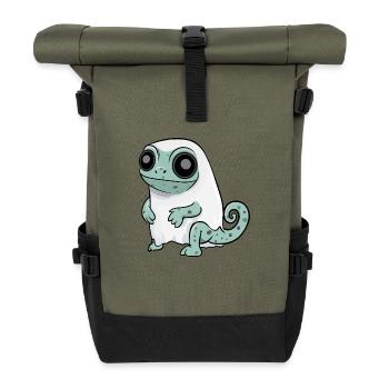 Chameleon Halloween Comic Ghost - Roll Top Backpack - olive/black - Front
