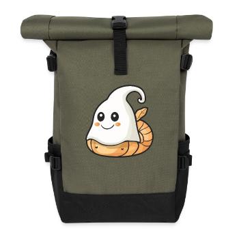 Schnecke Halloween Comic Geist - Rolltop Rucksack - Olive/Schwarz - Vorne