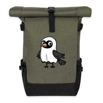 Corbeau Corbeau Halloween Bande dessinée Fantôme - Sac à dos roll top - olive/noir - Devant