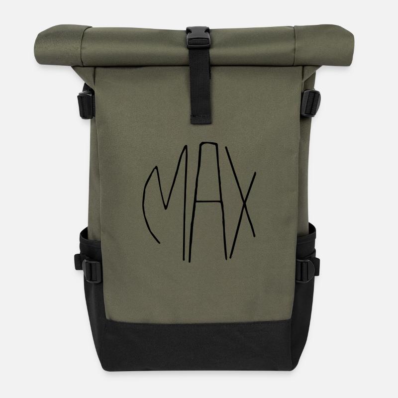 Max - Rolltop Rucksack - Olive/Schwarz