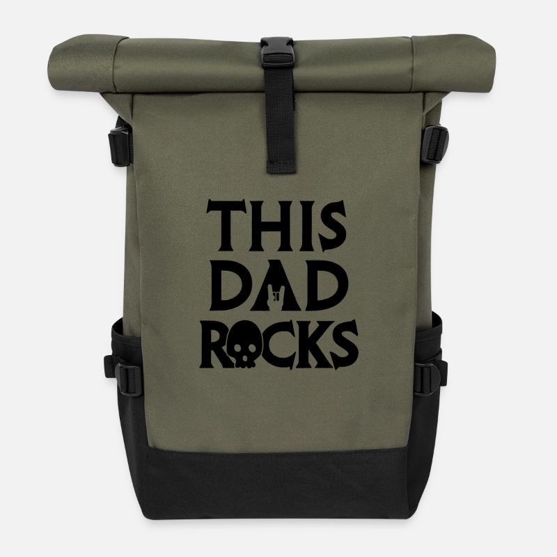 Papa rock - Sac à dos roll top - olive/noir