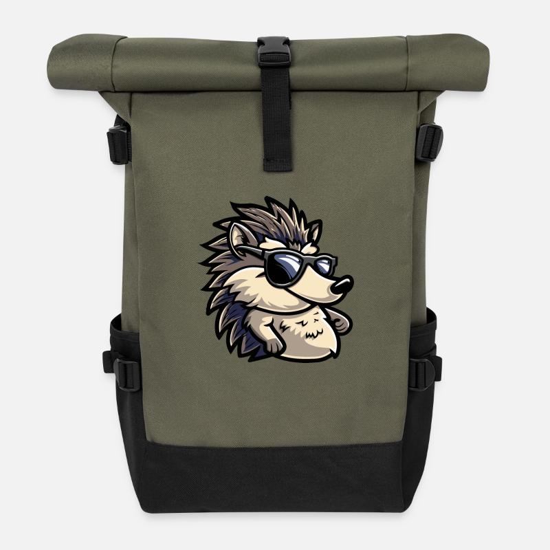 Animal hérisson - Sac à dos roll top - olive/noir