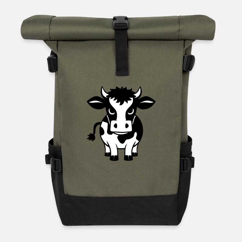 Sassy Cow - Roll Top Backpack - olive/black