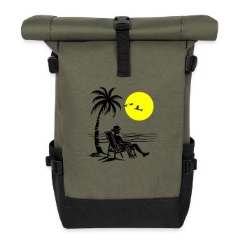 Summer Beach Holidays - Roll Top Backpack - olive/black - Front