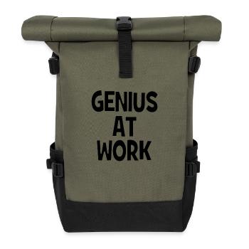 Genius at Work - Genie bei der Arbeit - Roll Top Backpack - olive/black - Front
