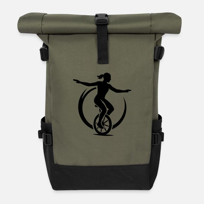 Club de cyclisme monocycle - Sac à dos roll top - olive/noir