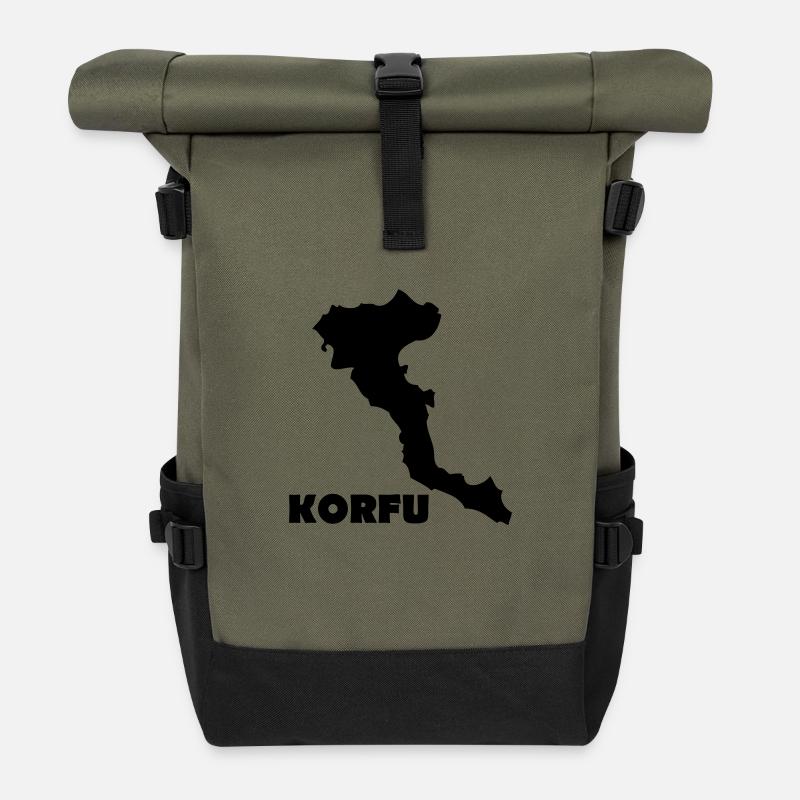 korfu - Rolltop Rucksack - Olive/Schwarz