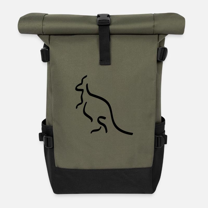 kangaroo - Rolltop Rucksack - Olive/Schwarz