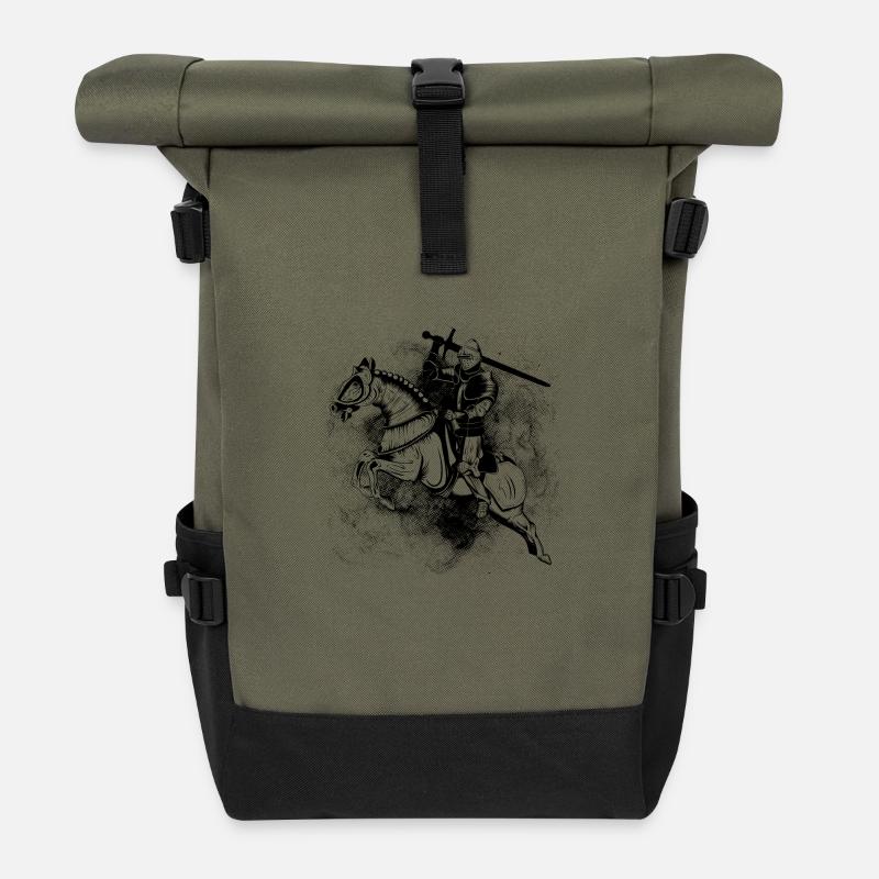 Knight - Sac à dos roll top - olive/noir