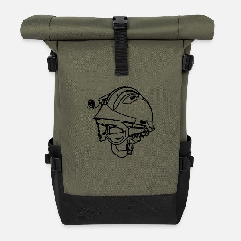 Fire helmet f2 - Roll Top Backpack - olive/black