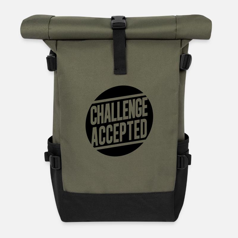 Challenge Accepted - Sac à dos roll top - olive/noir