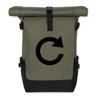 pfel_drehen___f1 - Roll Top Backpack - olive/black - Front