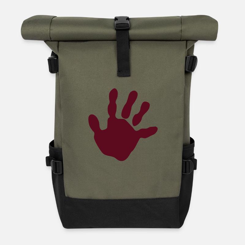 Handabdruck - Rolltop Rucksack - Olive/Schwarz