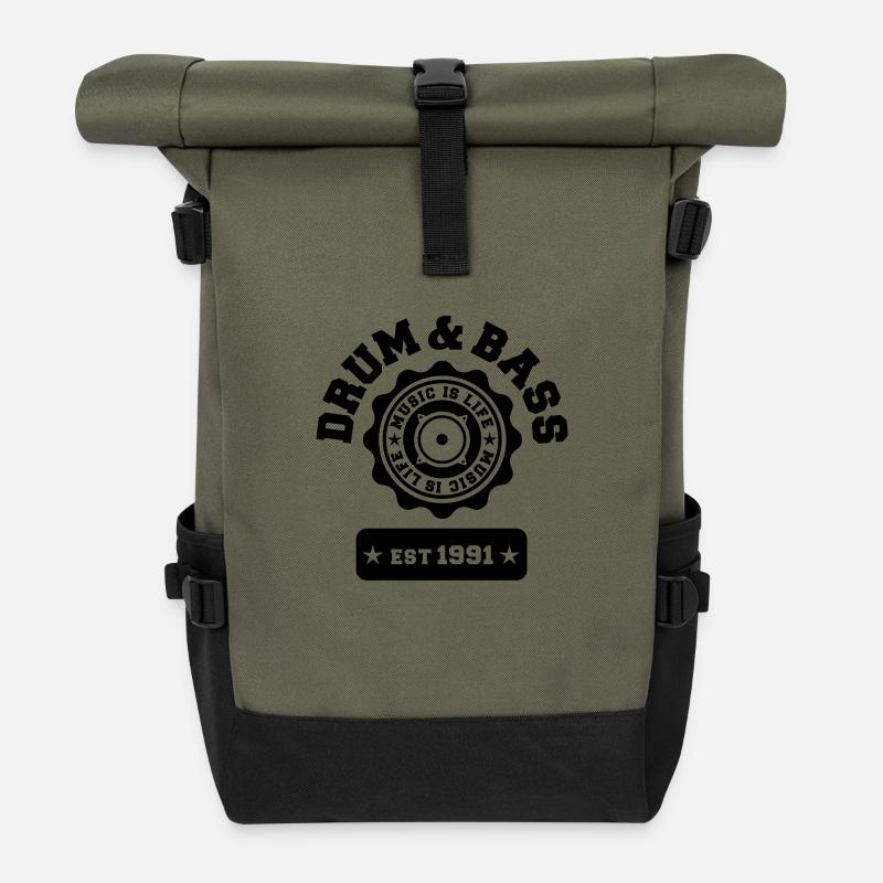 Drum and Bass - Roll Top Backpack - olive/black