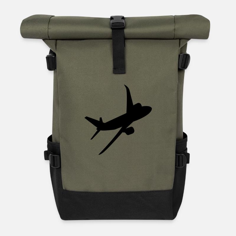 flugzeug - Rolltop Rucksack - Olive/Schwarz
