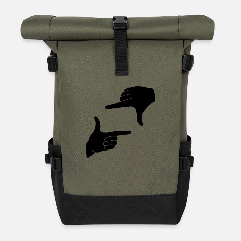 plein_cadre - Sac à dos roll top - olive/noir