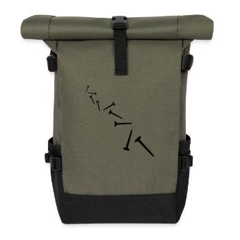 Screws Pattern - Roll Top Backpack - olive/black - Front