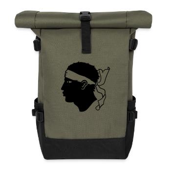Corsica Korsika - Rolltop Rucksack - Olive/Schwarz - Vorne