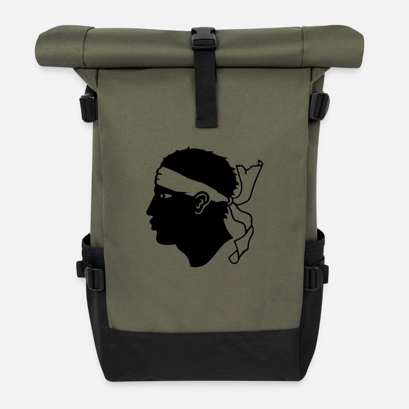 Corsica Korsika - Rolltop Rucksack - Olive/Schwarz